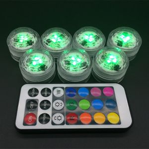 10 piezas de luz LED sumergible con luces de piscina a prueba de agua remotas que cambian de color Iluminación subacuática para estanques Florero Acuario envío gratis D2.5