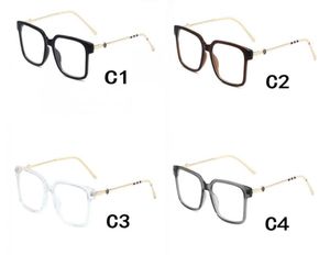 10 -stcs Summer Men Fashion rechthoek Zonnebril Dames Clear Lens Glaspers Metal Frame Cycling Sports Outdoor Windvrije bril 4Colors2181874