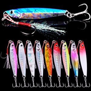 10pcs Super Quatity Metal Casting Jig 7G-10G-14G-21G-28G-40G Shore Drag Cast Cast Jigging Spoon Fishing Lure Lure Bait Artificial Appât 240416