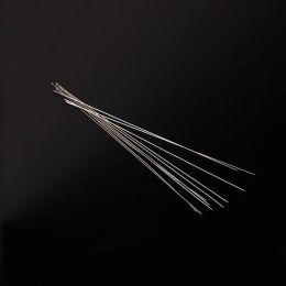 10pcs aguja superfina con cuentas de ojo grande pasador de metal abierto de 40 mm de 100 mm de duración joya de cordón de cordón de cuerda que fabrica aguja de coser