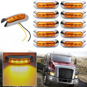 Freeshipping 10 stks Truck LED Side Marker Lights Warning Light 10V-30V Externe lichten voor Car Trailer Caravan Light