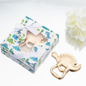 10 stks Two Styles Gold Dinosaur Bierflesopener Bruiloft Gift Baby Verjaardag Gunsten met Detailhandel