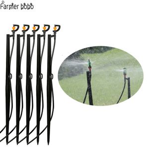 10pcs poteau souterrain 50cm 360 arroseur rotatif goutteur avec irrigation des plantes en pot jardin pelouse micro goutte à goutte raccord Y200106