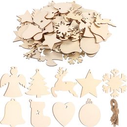 10 -stks onafgewerkt houten herten kerstcadeau tags kerstboom ornamenten voor kerstdecoratie en doe -het -zelf ambacht maken