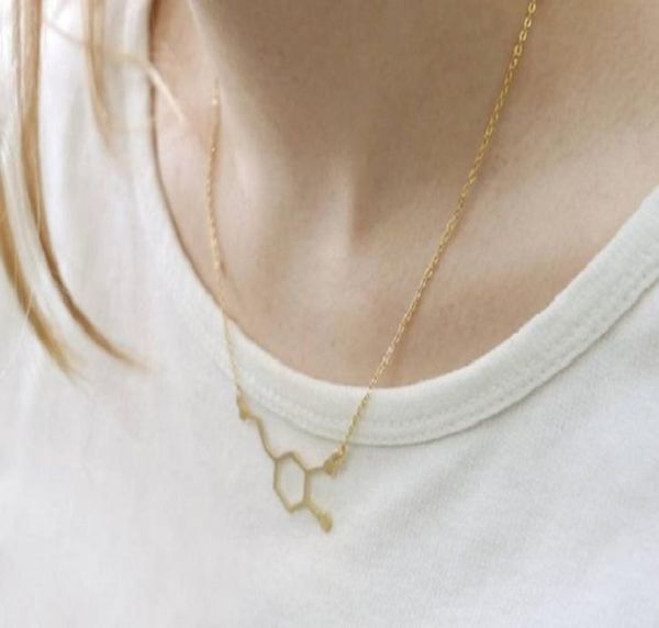 10 pièces formule Unique Hormone Dopamine molécule collier molécules chimiques 5ht modèle pendentif collier bijoux pour cadeau 5235375