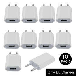 10stcs Universal 5V 1A EU US AC Home Travel Portable USB Wall Charger Power Adapter voor iPhone 7 8 11 12 13 Samsung HTC mp3