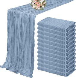 10 -stcs voile cheesecloth tafelloper semisher gaze dinerendecoratie voor bruiloftsfeestje boog draping stof 240429