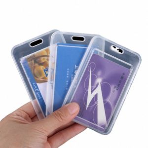 10pcs étanche couverture de carte transparente rigide en plastique porte-carte de bus cas cartes de crédit Busin carte d'identité bancaire manchon protéger I4pu #