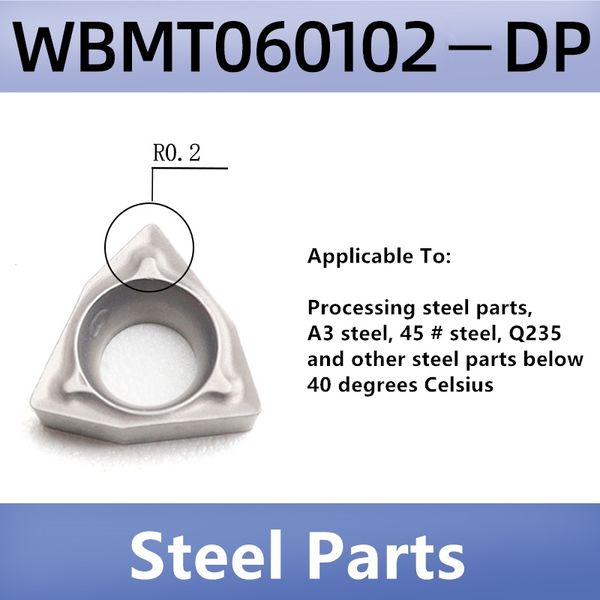 10pcs WBGT060102 WBGT060102 WBGT060104 R-F L-F DP CNC Cortador de torno Insertos de carburo de perforación interna