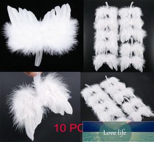 10pcs White Feather Wing Home Party Mariage Ornements de Noël Lovely Chic Angel Christmas Tree Decoration Ornement Ornement Fact7526524