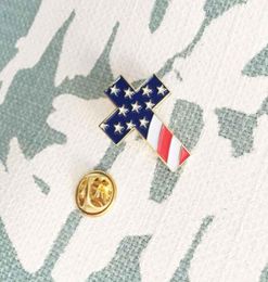 10pcs épingles américaines entières américaines patriotiques bijoux religieux en émail épingles de revers broche badge d'épingle chrétien avec USA Flag63245692324949