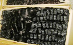 10 stks hele rechte golvende weefsels Indiase bewerkte menselijke haarverlenging zwarte kleur goedkoop 41342975210319