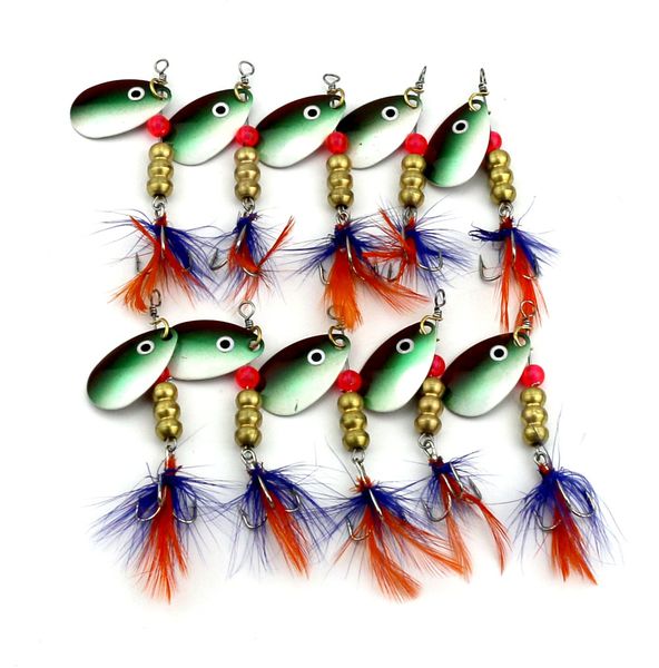 100 pcs en gros Nouveau 6.3 cm 5.7 g spinner appâts de pêche leurre cuillères Eau Douce Eau Peu Profonde Bass Doré Crappie Minnow appâts durs