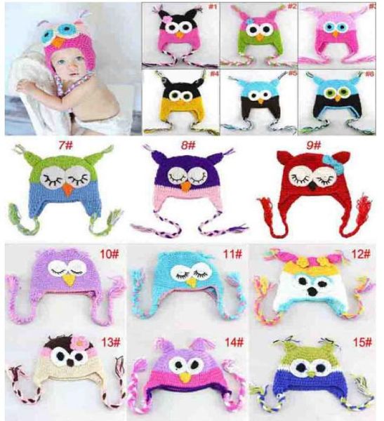 10pcs hiver s bébé hibou de tricot à main