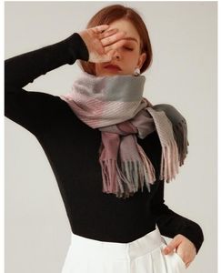 10PCS hiver femme laine filature écharpe dames Vichy multicolore carreaux foulard homme 65x185cm Foulards femme châle épaissi frange chaude cadeau de nouvel an