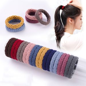 10 stks dames meisjes eenvoudige basis elastische haarbands banden scrunchie paardenstaarthouder rubberen bands mode hoofdband haaraccessoires