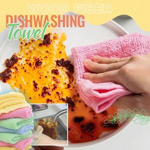 10 -stks houten vezels vaatwashanddoek handdoek reinigingsdoek magie gumgaat zeep keukenpapier handdoeken voor keukenauto glazen reiniging