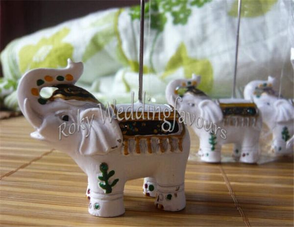 LIVRAISON GRATUITE 10 PCS x Lucky Elephant Place Card Holder Décoration de table de mariage Bridal Shower Cadeaux d'anniversaire Party Table Setting Ideas