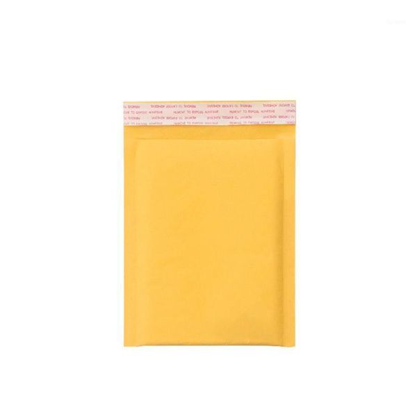 10 pièces jaune papier Kraft enveloppe à bulles sac emballage Express avec taille remplie emballage 7 fournitures courrier Film K7A5 sacs de rangement