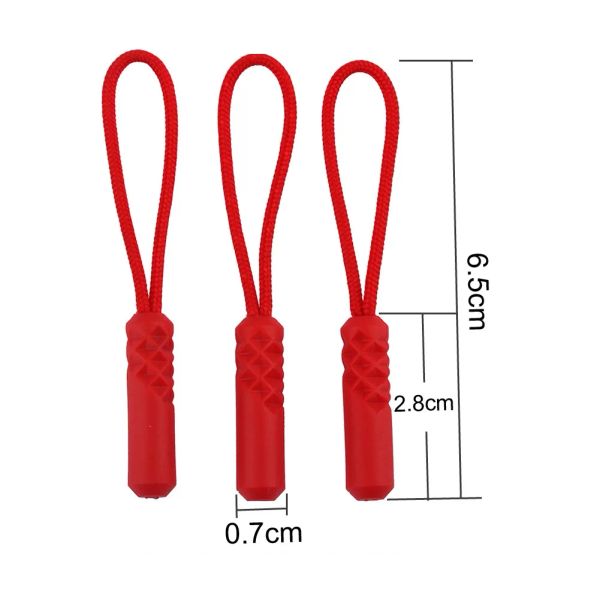 10pcs zipper pull tireur d'extrémité Fixage de corde étiquette de remplacement Clip de remplacement de boucle brisée Tabague à cordon zip