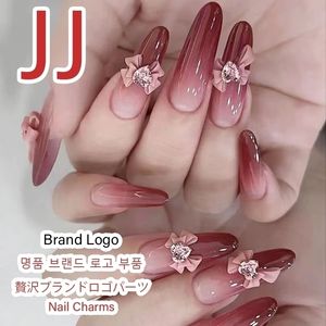 10pcsbag JJSeries Full Zircon Luxury Brand Design Nail Art Luxe Corée Supplies Japon Charmes 240328