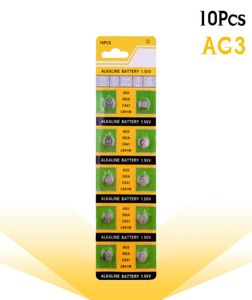 10pcscard AG3 Voor Horloge Speelgoed Afstandsbediening SR41 192 Cell Coin Alkaline Batterij 155V L736 384 SR41SW CX41 LR41 392 Knop Batterijen3971013