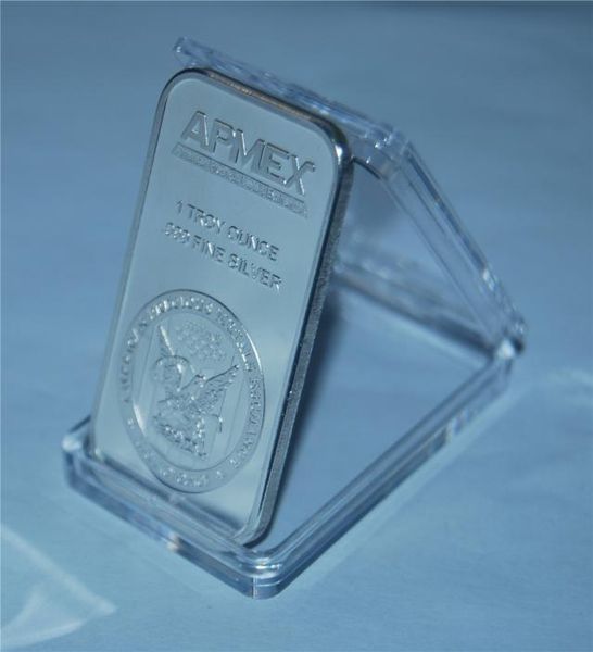 10pcslot 1 oz barre en argent apmex 999 Barres de pièce de monnaie en argent plaqué Bullion pas de magnétisme emballage acrylique Box scellé7481632