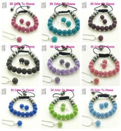 10pcslot 10 mm Crystal Clay Slae Nouvelle arrivée disco perle hinstone shamballla set bracelet collier clouts oreilles bijoux set u8294576