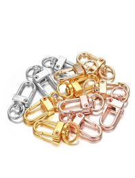 10pcslot 1233 mm plaque d'or boucle rotative de boucle en alliage zinc crochet boucle clés connecteurs anneaux pour les bijoux de bricolage