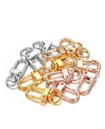 10pcslot 1233 mm plaque d'or boucle rotative boucle zinc alliage sac à crochet boucle clés connecteurs d'anneau pour les bijoux de bricolage