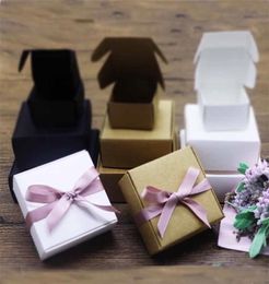 10pcslot 16 Sizes Box de papel Kraft Vintage Cardboard Handmwhite Craft Paper Regalo Box Box Nodlack Jewelry Box Y0715074920