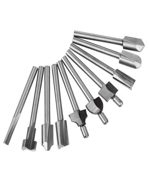 10PCSLOT 18 MINI SHANK HSS Bits de routeur de la menuise