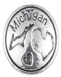 10 pcslot 2017 argent Michigan boutons pression 18mm breloques bijoux Snap pour bricolage argent Snap Bracelet 1149316