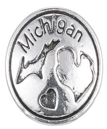 10 pcslot 2017 argent Michigan boutons pression 18mm breloques bijoux Snap pour bricolage argent Snap Bracelet 1224830