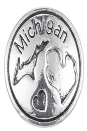 10pcslot 2017 Silver Michigan Snap Buttons 18 mm Charms bijoux Snap pour bricolage Silver Snap Bracelet9012906