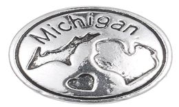 10pcslot 2017 Silver Michigan Snap Buttons 18 mm Charms bijoux Snap pour bricolage Silver Snap Bracelet2660172