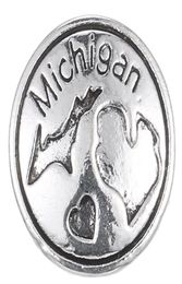 10pcslot 2017 Silver Michigan Snap Buttons 18 mm Charms Jewelry Snap para bracelet de plateado de bricolaje 6756328