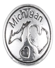 10pcslot 2017 Silver Michigan Snap Buttons 18 mm Charms bijoux Snap pour bricolage Silver Snap Bracelet3012994