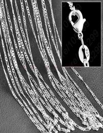 10pcsLot 2mm Figaro Chain 925 Sterling Silver Jewelry Collar Cadenas con cierres de langosta Tamaño 16 18 20 22 24 26 28 30 Inch4783097
