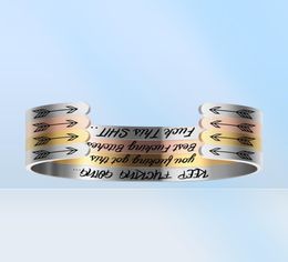 10pcslot 3 couleurs 6 mm largeur mode continue de baiser bracelet inspirant bracelet ouvert cadeau gravé pour les femmes famille FR8872813