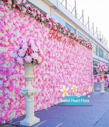 10pcslot 60X40CM Flower Wall Silk Rose Tracery Wall Encryption Floral Background Artificial Flowers Creative Wedding Stage 9605856