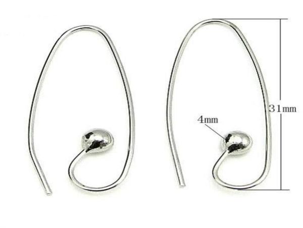 Crochets de boucles d'oreilles en argent Sterling 925, 10 pièces, fermoirs, composants de recherche pour bricolage, bijoux artisanaux, cadeau 08x4x12x30mm WP0681367015