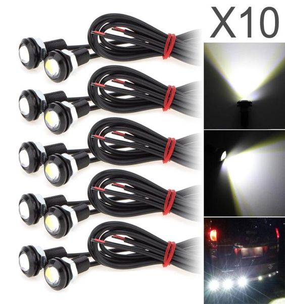 10 pcslot 9 W 18 MM LED diurne blanc 5730 LED Eagle Eye Auto voiture antibrouillard DRL ampoule clignotant inverse sauvegarde coin arrêt 2969014