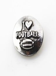 10pcslot antique argenté I Love Football Snap Bouton pour 18 mm Femmes Snap Bracelet Ginger Snaps Jewelry Pendantnecklace8538160