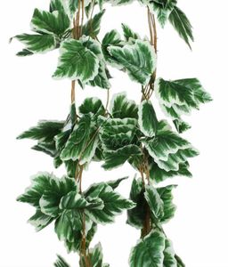 10pcslots artificiels Big Leaf White Grape Ivy Leaf Garland Plantes Vine Faux Fleurs Fleurs de mariage DÉCORATIONS DE MÉDICE 75FEET1312196