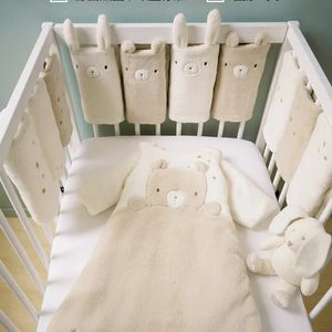 10pcslot Babybed Bumper Katoen Nachtkastje Rail Guard Kids Crib Protector Cot Kussen Anticollision Kinderen Hek Barries 231225