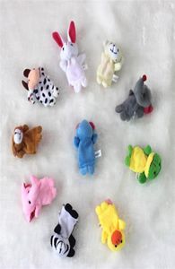 10pcslot bébé en peluche peluche jouet fête faveur marionnettes à doigt raconter une histoire poupée animale marionnette à main enfants jouets enfants cadeau avec 10 Ani1162344