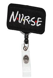 10pcslot Black Nurse Letter Felt ID Badges Card Holder Medical Retractable Reel Plastic id badge Holder Nurse yoyo badge reel1279919