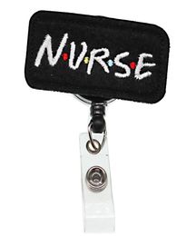 10pcslot noir infirmière lettre feutre ID Badges porte-carte médical rétractable bobine en plastique id porte-badge infirmière yoyo badge reel8720712