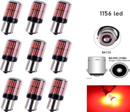 Clignotant de voiture 3014 144smd CanBus S25 1156 BA15S P21W LED BAY15D BAU15S PY21W, lampe T20 LED 7440 W21W W215W B7822483, 10 pièces